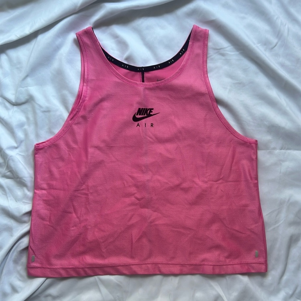 Nike air dri-fit mesh pink cropped tank top